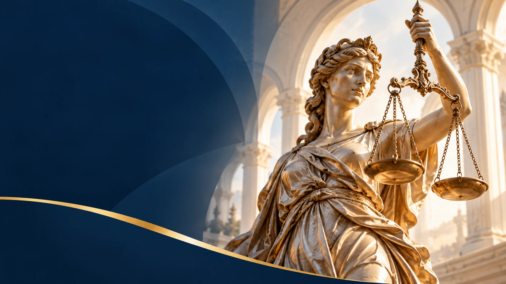 Composizione AGR con statua della Giustizia