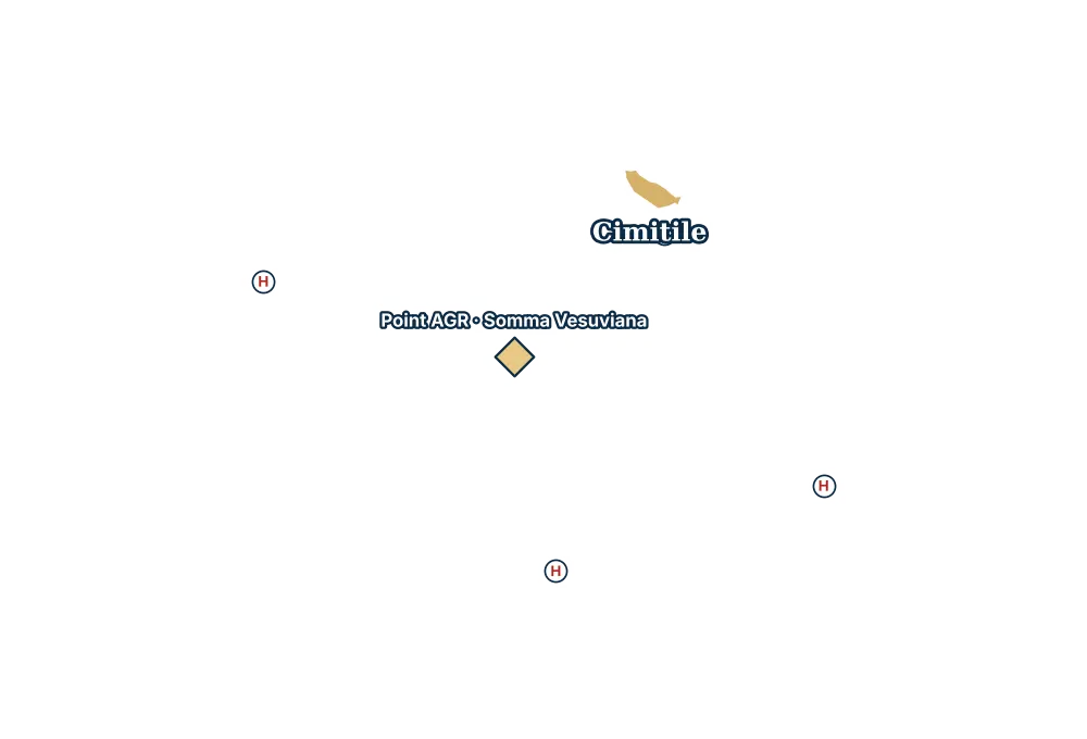 Mappa di Cimitile con gli ospedali più vicini e il Point AGR