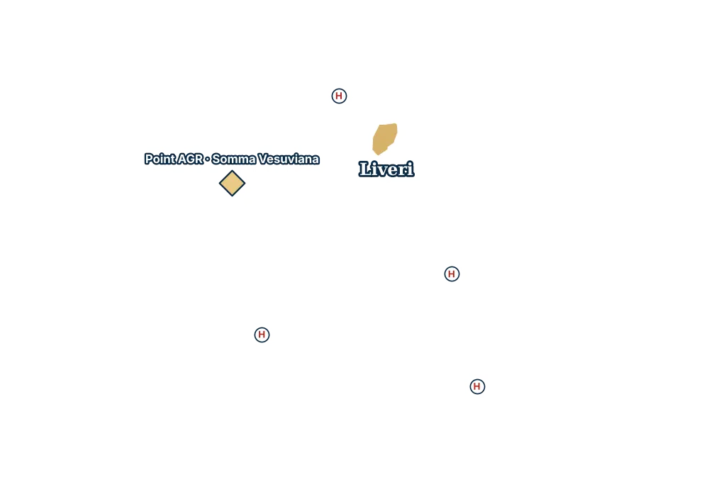 Mappa di Liveri con gli ospedali più vicini e il Point AGR