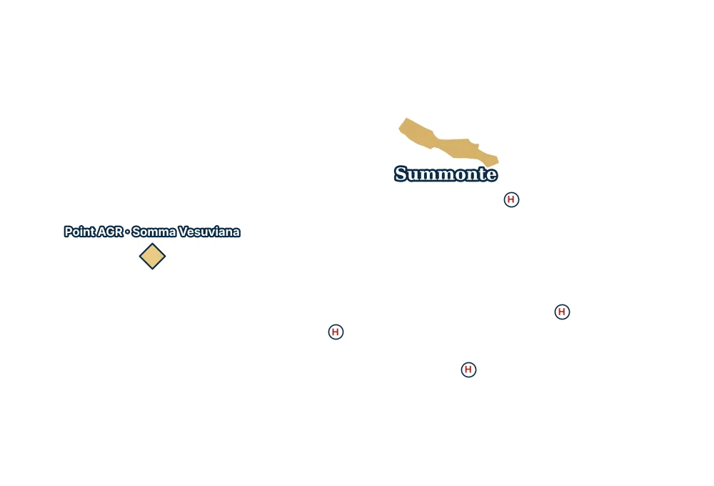 Mappa di Summonte con gli ospedali più vicini e il Point AGR